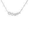 Silver Cubic Zirconia Graduated Halo Necklace - F35150
