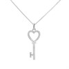 Silver Cubic Zirconia Key Necklace - F35154