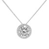 Silver Cubic Zirconia Halo Necklace - F35155