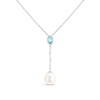 Silver Freshwater Pearl And Blue Topaz Necklace - F35162