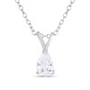 Silver Pear CZ Necklace - F35178