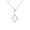 Silver Cubic Zirconia Teardrop Necklace - F3580