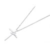 Silver Cubic Zirconia Cross And Chain - F3608