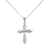 Silver Cubic Zirconia Cross And Chain - F3630