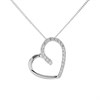 Silver Cubic Zirconia Heart Necklace - F3632