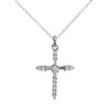 Silver Cubic Zirconia Cross And Chain - F3642