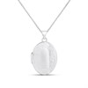 Silver Oval Floral Design Locket - F4329