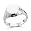 Silver Chevron Signet Ring - F5120