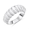 Silver Ridged Ring - F5435