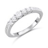 Silver Five Stone CZ Band Ring - F5937