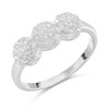Silver Triple Cluster CZ Ring - F5941