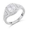Silver Radiant CZ Halo Ring - F60121