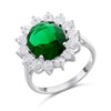 Silver Green CZ Halo Ring - F60123