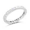 Silver Cubic Zirconia Band Ring - F6049