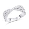 Silver Cubic Zirconia Kiss Ring - F6061