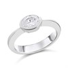 Silver Oval Cubic Zirconia Ring - F6069