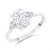 Silver Oval Cubic Zirconia  Ring - F6092