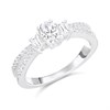 Silver Oval Cubic Zirconia Split Shoulder Ring - F6096