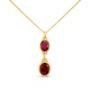 Fiorelli Silver P5200P Gold Plated Fuchsia Nano Crystal Necklace - F66198
