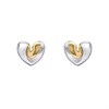 Fiorelli E6457 Silver Gold Plated Folded Heart Earrings - F66234