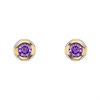 Fiorelli E6449M Silver Gold Plated Amethyst Round Stud Earrings - F66236