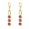 Fiorelli E6295P Silver Gold Plated Pink Crystal Drop Earrings - F66244
