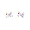 Disney Silver Minnie Mouse Enamel Bow Tie Stud Earrings - F67166