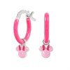 Disney Silver Minnie Mouse Pink Enamel Huggie Earrings - F67167