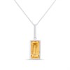 Elements Silver Citrine Baguette Necklace - F68107