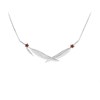 Elements Silver And Rose Gold Plated Flower And Leaves Necklace - F6826