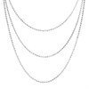 Silver Three Stranded Beaded Necklace - F8815