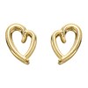 9ct Gold Heart Stud Earrings - 9mm - G0191