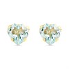 9ct Gold Blue Topaz Heart Stud Earrings - 5mm - G04105