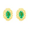 9ct Gold Emerald Fancy Border Earrings - G04116