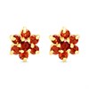 9ct Gold Garnet Cluster Stud Earrings - 6mm - G04117