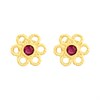 9ct Gold Ruby Daisy Stud Earrings - G04130