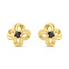 9ct Gold Sapphire Flower Earrings - G04143