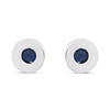9ct White Gold 4MM Sapphire Rubover Stud Earrings - G04148