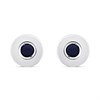 9ct White Gold 5MM Sapphire Rubover Stud Earrings - G04151