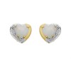 9ct Gold Opal And Diamond Heart Stud Earrings - G0465