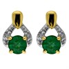 9ct Gold Emerald And Diamond Stud Earrings - G0469