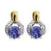 9ct Gold Tanzanite And Diamond Stud Earrings - G0471