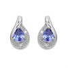 9ct White Gold Tanzanite And Diamond Stud Earrings - 9mm - G0482