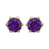 9ct Gold Amethyst Stud Earrings - 5mm - G0490