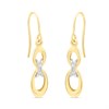 9ct Gold Diamond Kiss Oval Drop Earrings - G1116