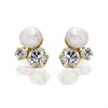 9ct Gold Cultured Freshwater Pearl And Cubic Zirconia Stud Earrings - G1494