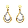 9ct Gold Cubic Zirconia Twist Drop Earrings - 18mm drop - G1520