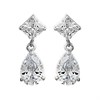 9ct White Gold Cubic Zirconia Drop Earrings - 15mm drop - G1529