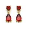9ct Gold Garnet Drop Earrings - 13mm drop - G1845