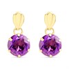 9ct Gold Amethyst Drop Earrings - 12mm drop - G1846